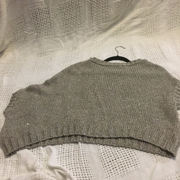 Brunello Cucinelli Sequin Asymm Silk Crop Sweater - Picture 3 of 7